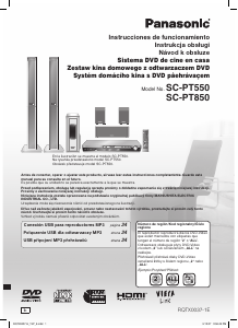 Manual de uso Panasonic SC-PT850 Sistema de home cinema