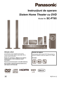Manual Panasonic SC-PT85EP Sistemul home cinema