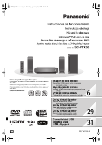 Manual de uso Panasonic SC-PTX50 Sistema de home cinema