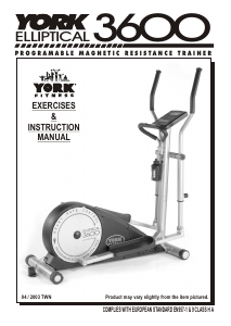 Manual York Fitness 3600 Elliptical Cross Trainer