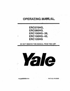 Handleiding Yale ERC080HG Vorkheftruck