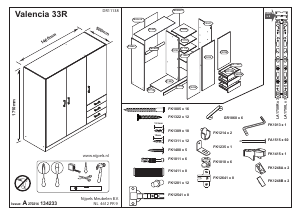 كتيب خزانة ملابس Valencia (3 doors) Wehkamp