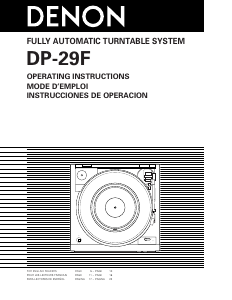 Manual Denon DP-29F Turntable