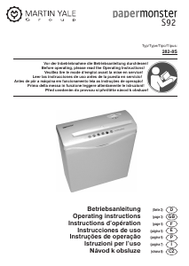 Bedienungsanleitung Papermonster S92 Aktenvernichter