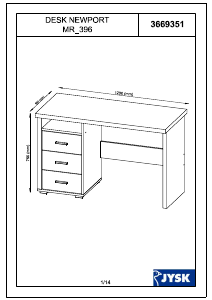 Manual de uso JYSK Gesten (120x75x55) Escritorio