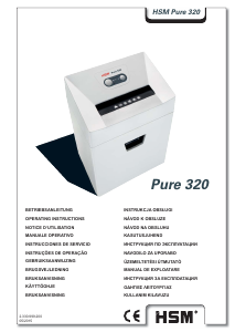 Kullanım kılavuzu HSM Pure 320 Kağıt öğütücü