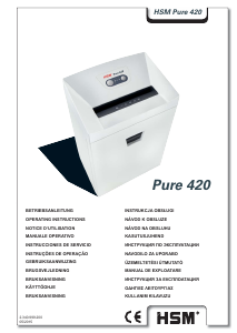 Priročnik HSM Pure 420 Uničevalnik dokumentov