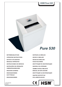 Kullanım kılavuzu HSM Pure 530 Kağıt öğütücü