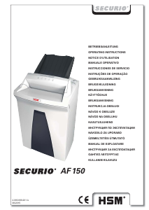 Manual HSM Securio AF150 Paper Shredder