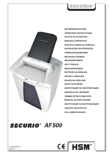 Руководство HSM Securio AF500 Шреддер для бумаги