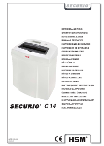 Návod HSM Securio C14 Skartovací stroj