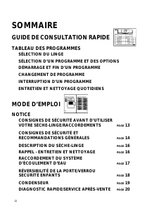 Mode d’emploi Whirlpool Florida C Sèche-linge