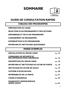 Mode d’emploi Whirlpool PURE AC 8522 Sèche-linge