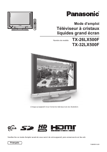 Mode d’emploi Panasonic TX-26LX500F Téléviseur LCD