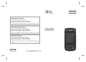 Mode d’emploi LG GU230 Téléphone portable