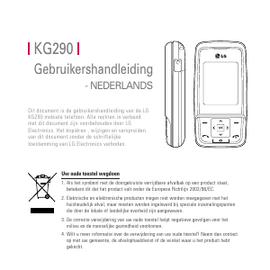 Handleiding LG KG290 Mobiele telefoon