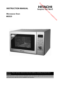 Manual Hitachi MDE25 Microwave