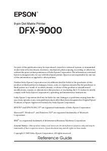 Manual Epson DFX-9000 Printer