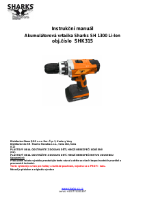 Manuál Sharks SHK 315 Akušroubovák