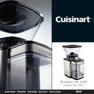 Manual de uso Cuisinart DBM8E Molinillo de café