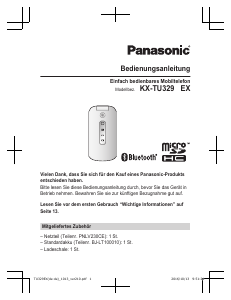 Bedienungsanleitung Panasonic KX-TU329EX Handy