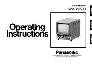 Bedienungsanleitung Panasonic WV-BM500 Monitor
