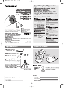 Manual Panasonic SV-MP100V Mp3 Player