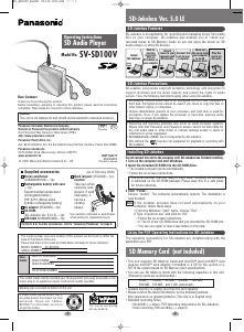 Manual Panasonic SV-SD100 Mp3 Player