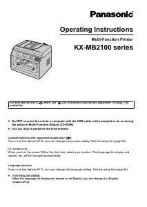Manual Panasonic KX-MB2120 Multifunctional Printer