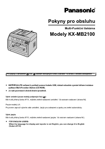 Manuál Panasonic KX-MB2130 Multifunkční tiskárna