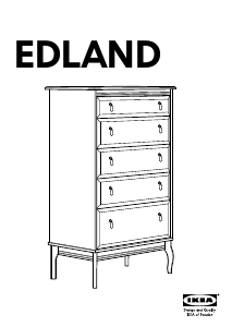 Руководство IKEA EDLAND (5 drawers) Комод