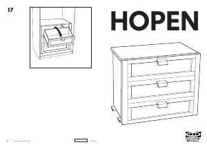 كتيب تسريحة HOPEN (3 drawers) إيكيا
