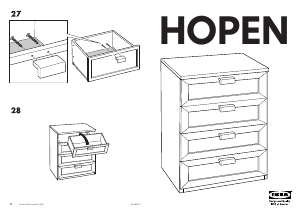 Руководство IKEA HOPEN (4 drawers) Комод