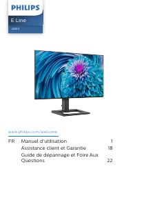 Mode d’emploi Philips 242E2FA E Line Moniteur LED