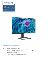 Bruksanvisning Philips 242E2FA E Line LED-skjerm