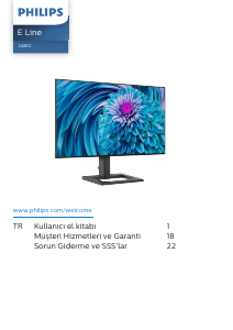 Kullanım kılavuzu Philips 242E2FA E Line LED ekran