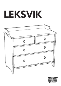 Priručnik IKEA LEKSVIK (4 drawers) Komoda