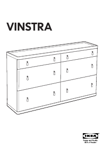Handleiding IKEA VINSTRA (6 drawers) Ladekast