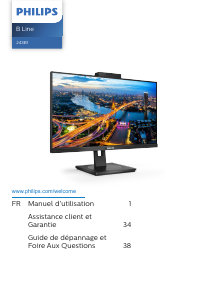 Mode d’emploi Philips 243B1JH B Line Moniteur LED