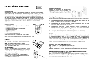 Brugsanvisning Gripo 6840 Alarmsystem