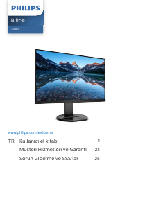 Kullanım kılavuzu Philips 243B9 LED ekran