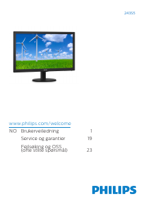 Bruksanvisning Philips 243S5LJMB LED-skjerm