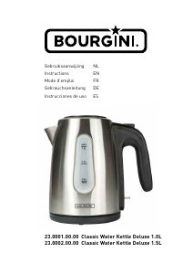 Manual de uso Bourgini 23.0001.00.00 Classic Deluxe Hervidor