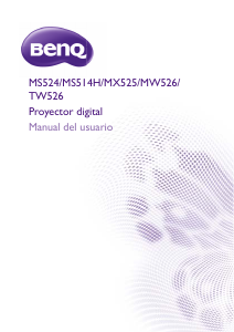 Manual de uso BenQ MS524 Proyector