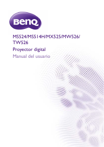 Manual de uso BenQ MW526 Proyector
