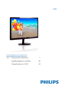 Használati útmutató Philips 244E5QHAD LED-es monitor