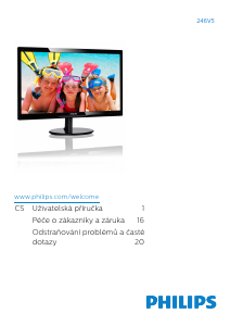 Manuál Philips 246V5LAB LED monitor