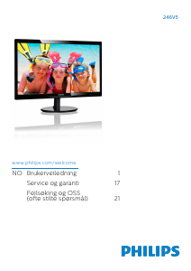 Bruksanvisning Philips 246V5LDSB LED-skjerm