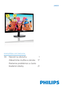 Návod Philips 246V5LSB LED monitor