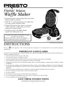 Manual Presto 03510 FlipSide Waffle Maker